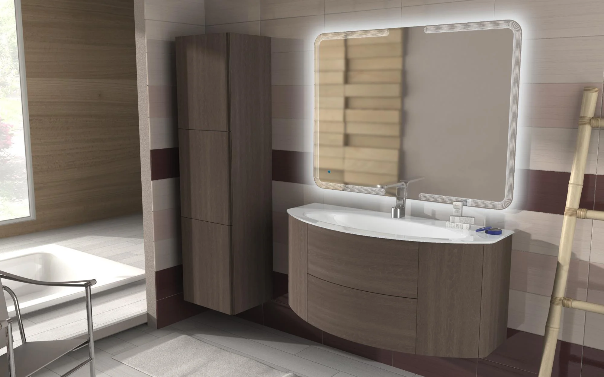 Приобрести cezares тумба подвесная с раковиной eden 121 см rovere scuro soft, стекло, коричневая 54408