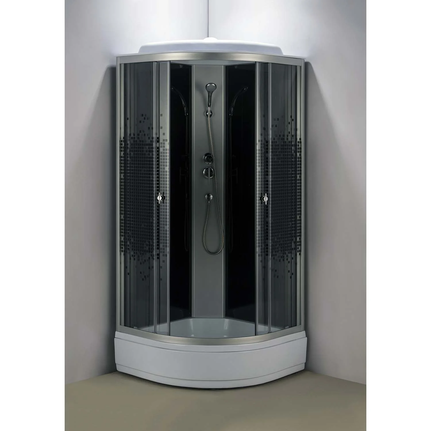 Приобрести loranto душевая кабина 900x900x2150 поддон 13 см, 4 мм прозрачное стекло с рисунком "мозайка" (cs-900-13тм/м)