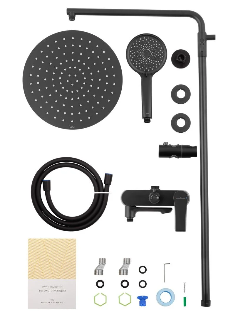 Приобрести душевая система wonzon & woghand brilliant, черный матовый (ww-88047079-mb)