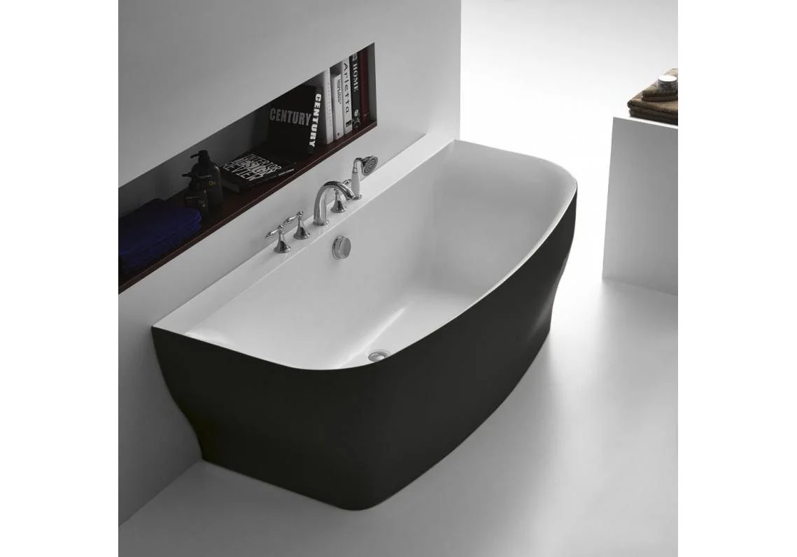 Приобрести ванна акриловая пристенная belbagno 165х80 см, bb74-nero