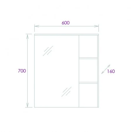 Приобрести onika зеркало шкаф легран 60х70см, 206071