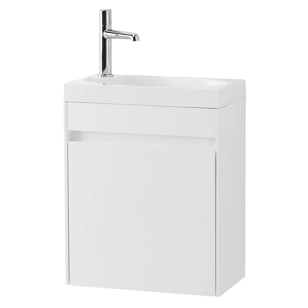 Приобрести belbagno тумба с раковиной pietra mini 46 см, подвесная с дверью 46-r bianco lucido, белая раковина