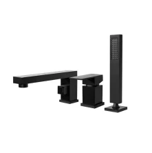 Grocenberg Смеситель на борт ванны, черный матовый GB6008BL