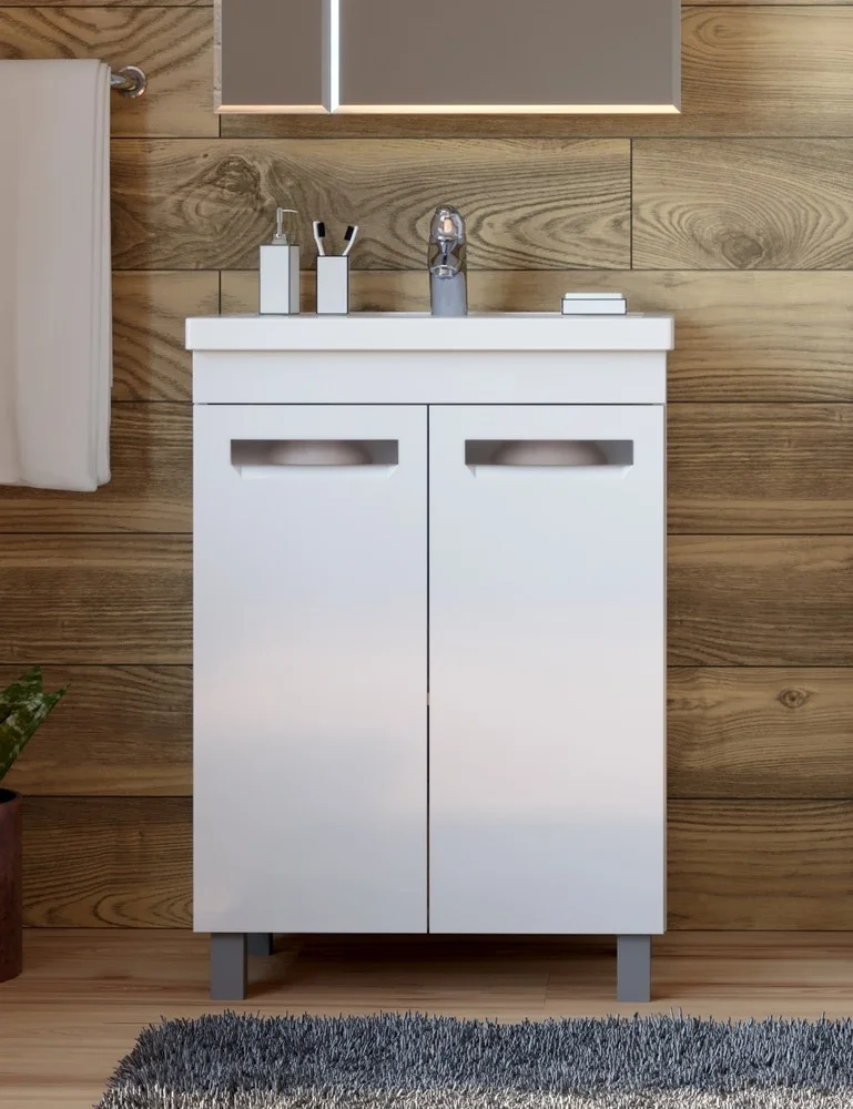 Приобрести vigo тумба с раковиной plaza 60см, 2 дверцы, напольная, белая tn.pla.fos.60.2d