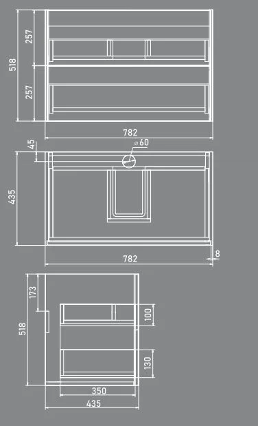 Приобрести sole тумба подвесная ultra 80 см с раковиной premier 80, белый глянец ут000068457