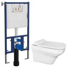 LORANTO Инсталляция + Унитаз подвесной Kale MOOD 2.0 безободковый, с сиденьем микролифт SLIM (4501+KALE MOOD)