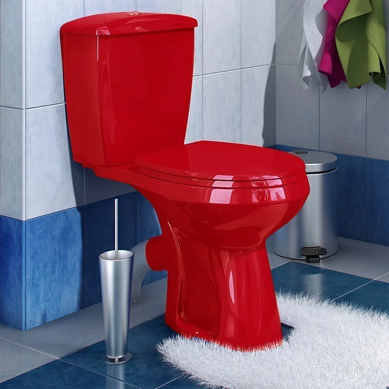 Приобрести унитаз-компакт элисса красный у стандарт, сиденье полипропилен