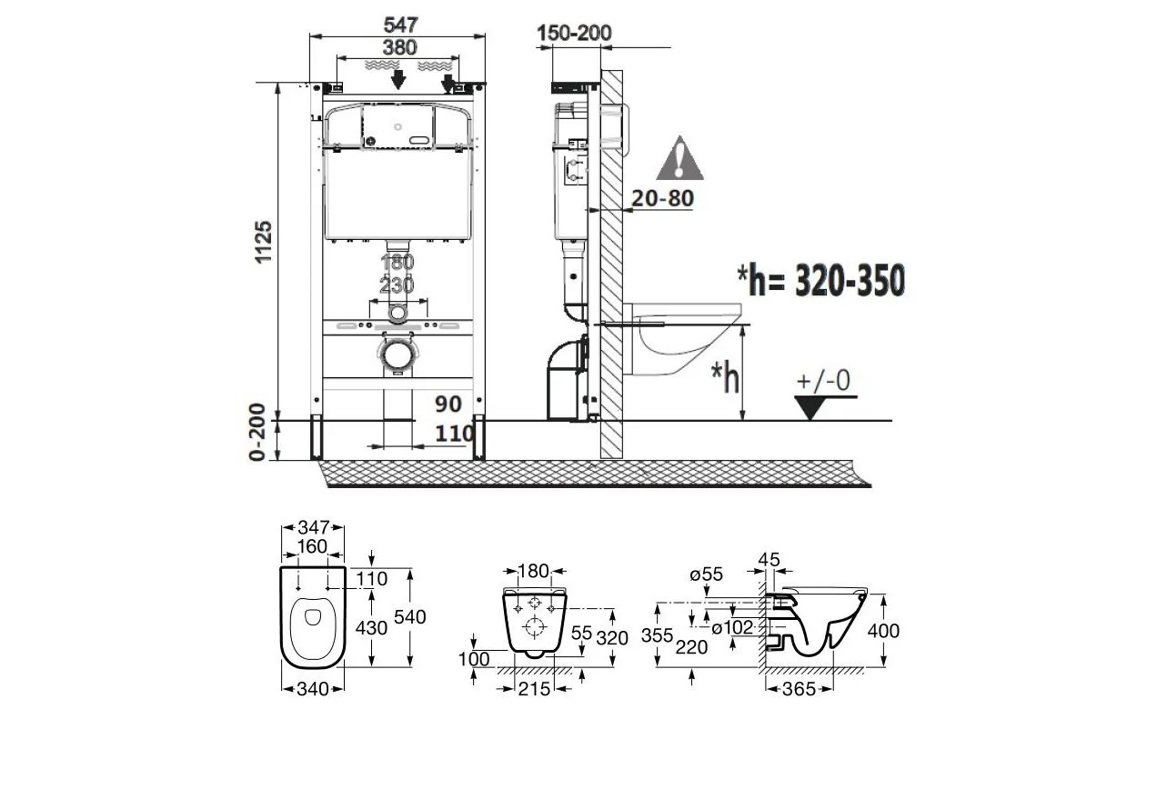 Приобрести инсталляция с подвесным безободковым унитазом roca gap 7.8931.0.410.0