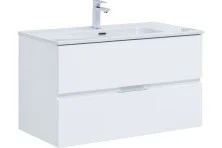 Aquanet Тумба с раковиной Алвита New 90 см, 2 ящика, белая матовая
