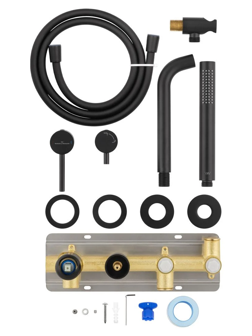 Приобрести смеситель для ванны встраиваемый wonzon & woghand stick, черный матовый (ww-889017-mb)