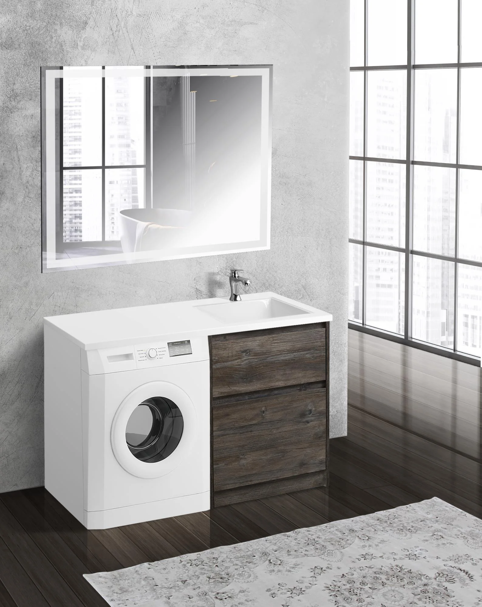 Приобрести belbagno тумба с раковиной kraft 120 см, напольная kraft-lvd-58/120-r pino pasadena, белая раковина