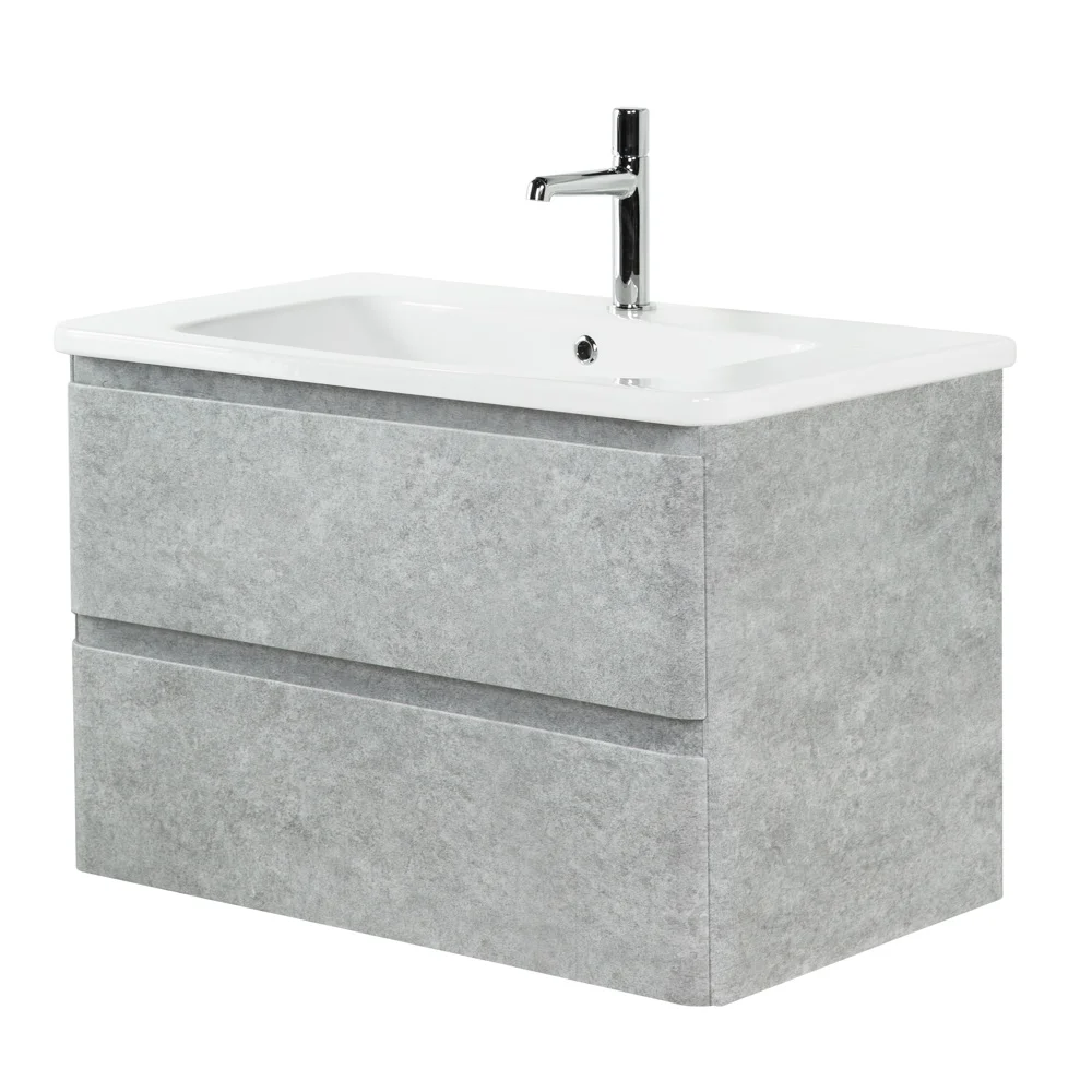 Приобрести belbagno тумба с раковиной albano-cer 80 см, подвесная cemento verona grigio, белая раковина