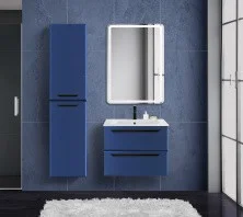 Cezares Тумба подвесная с раковиной ECO-CER 60 см Sapfiro, синяя ECO-CER-600-2C-SO-SPF-P