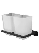 Два стакана для зубных щеток с держателем WONZON & WOGHAND ECLIPSE, Черный (WW-9128-BL)