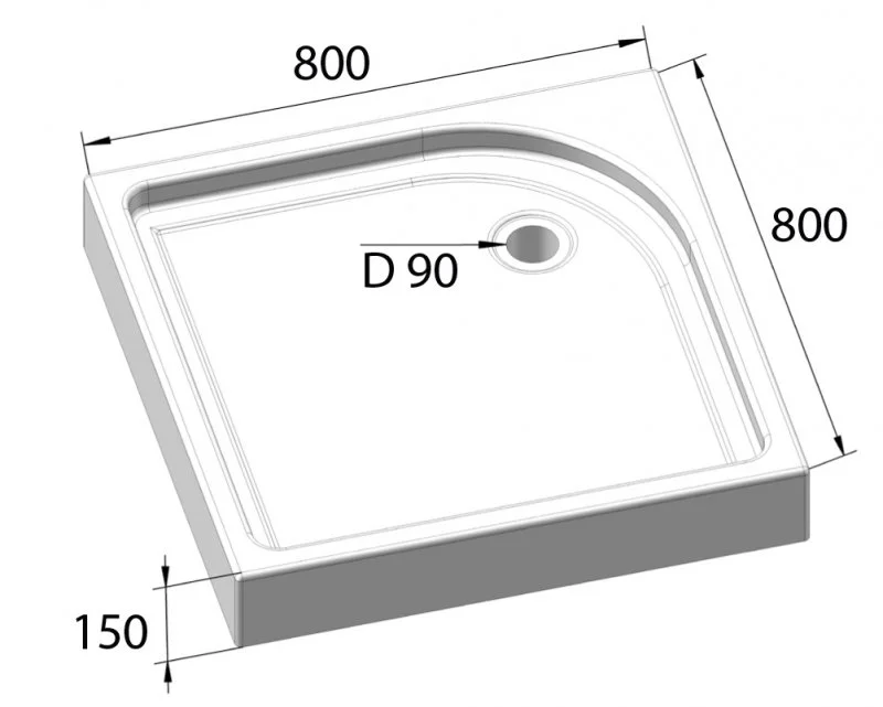 Приобрести поддон акриловый belbagno tray 80x80x15 с антискользящим покрытием