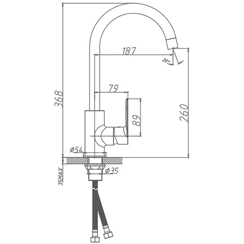 Приобрести haiba смеситель для кухни 368мм, хром hb-71505