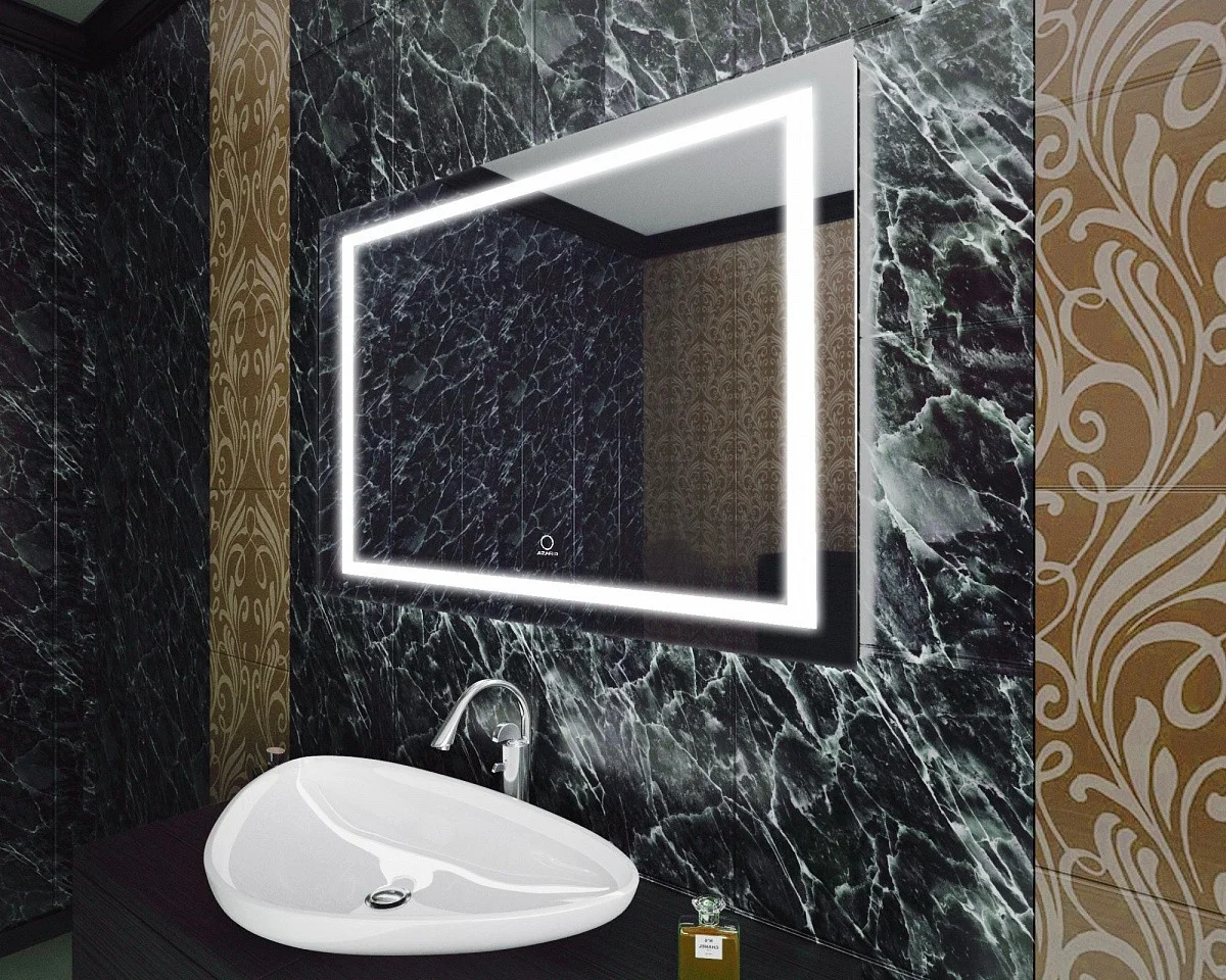 Приобрести azario зеркало 80х60 см, белый, сенсорный выключатель, диммер, az-z-046-1cs