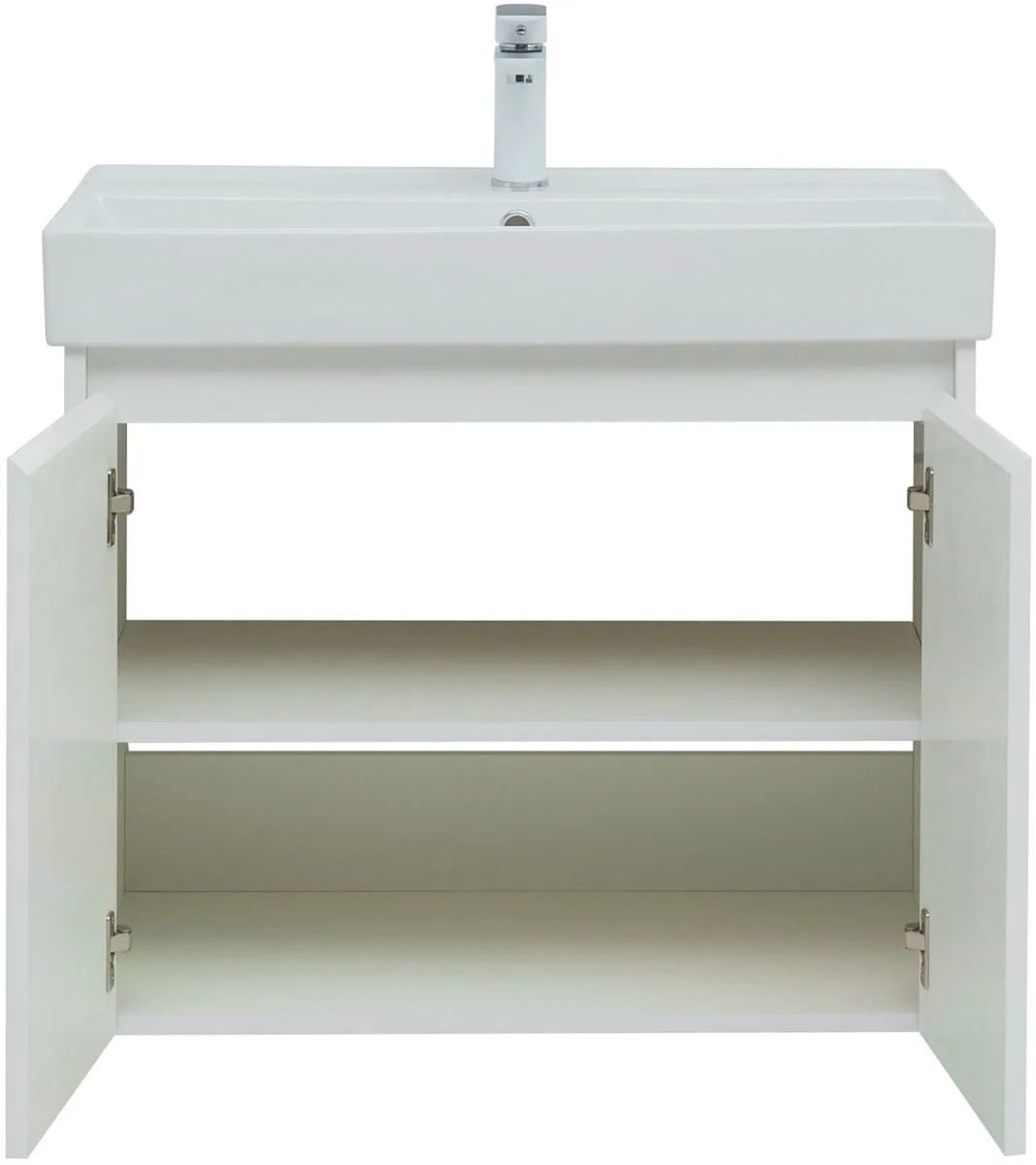 Приобрести aquanet тумба с раковиной nova lite 75 см, белая глянец (2 дверцы)