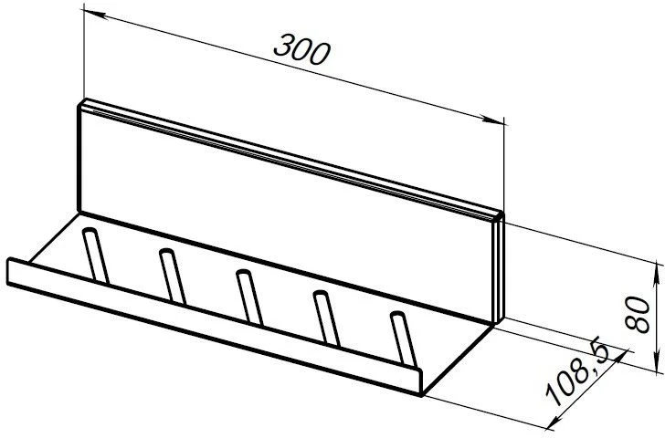 Приобрести aquanet полка магнум 30x80 см черная матовая, открытая 00302224