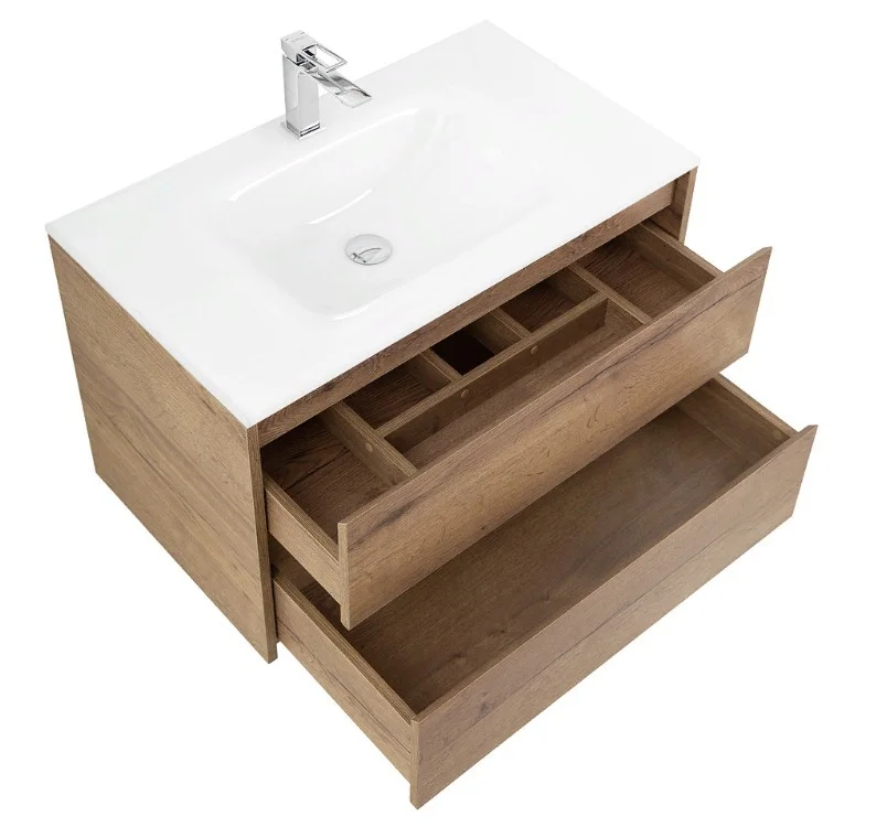 Приобрести тумба подвесная с раковиной belbagno kraft-800-2c-so-rt 80 см, rovere tabacco