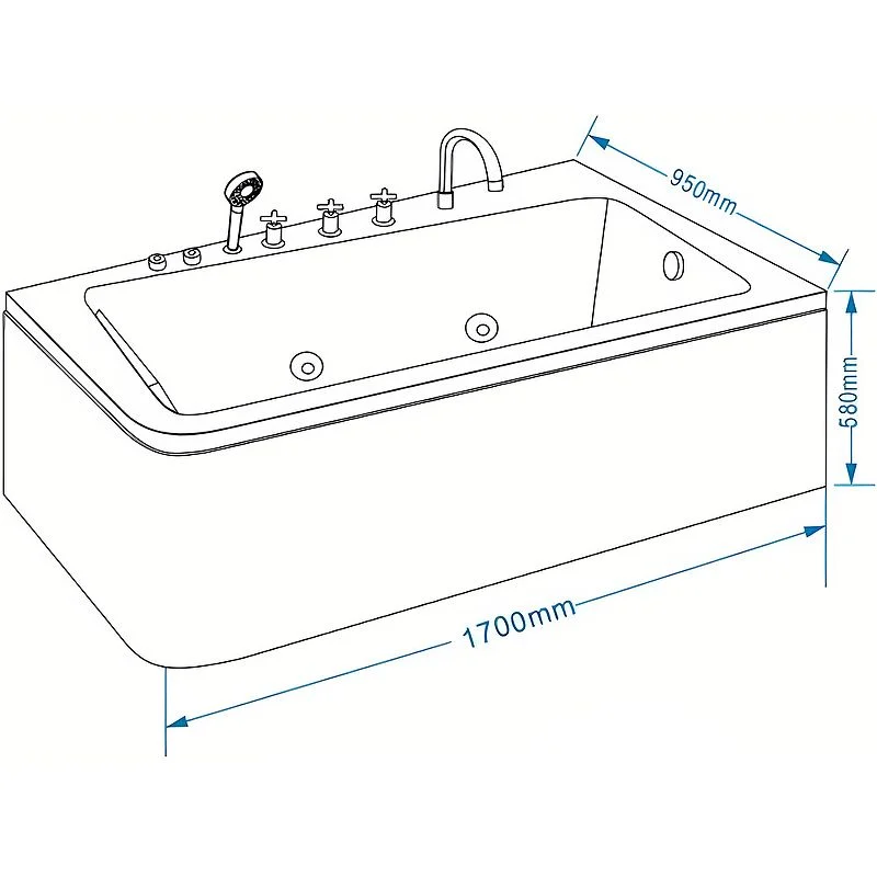 Приобрести grossman гидромассажная ванна 170х95 см, белая gr-17095-1r
