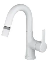 Смеситель для раковины с выдвижным изливом WONZON & WOGHAND, Белый матовый (WW-FE01L212-MW)