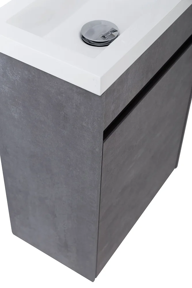 Приобрести belbagno тумба с раковиной pietra mini 40 см, подвесная с дверью 40-l stucco cemento, белая раковина
