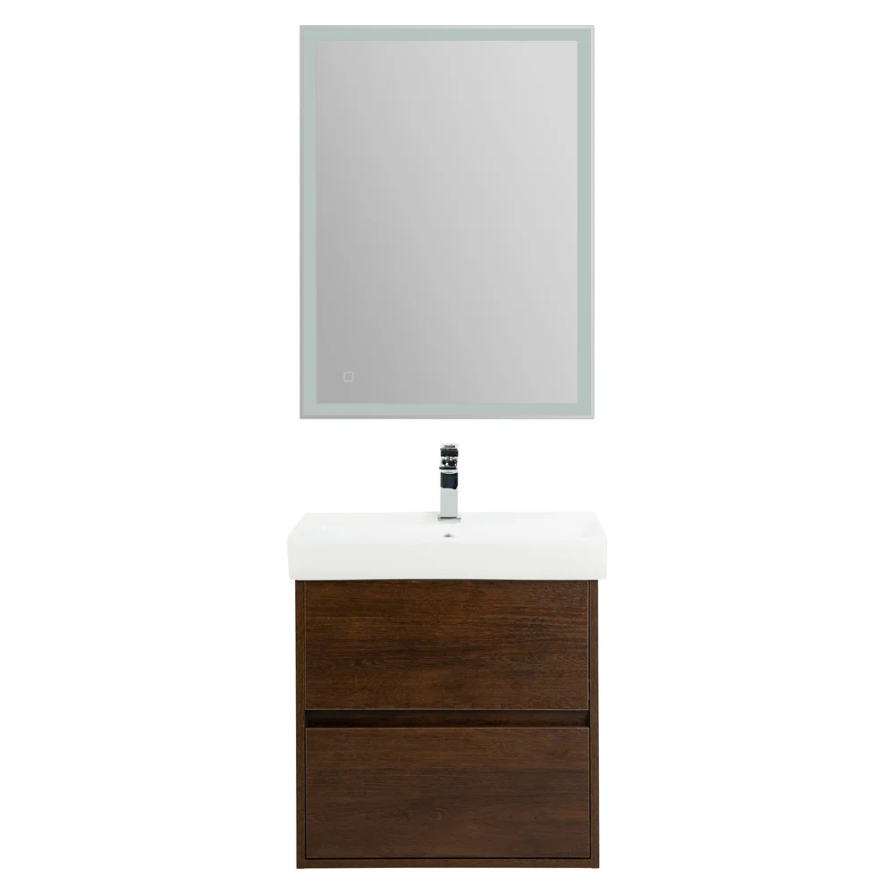 Приобрести belbagno тумба с раковиной neon 50 см, подвесная rovere scuro, белая раковина