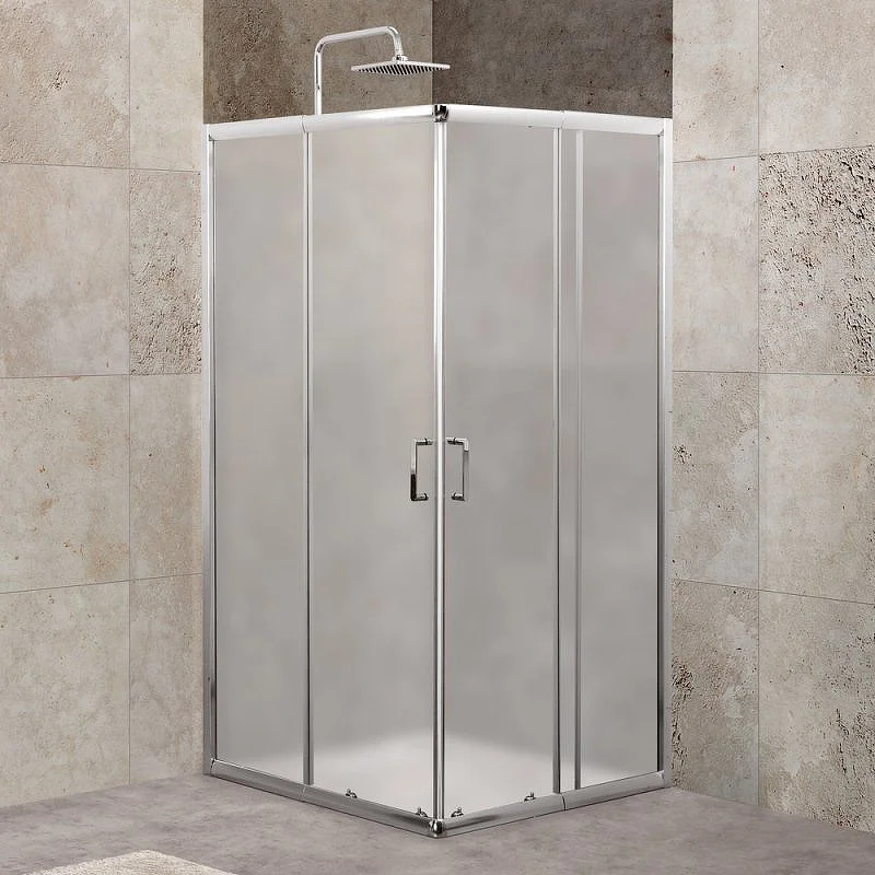 Приобрести ограждение душевое belbagno unique-a-2 850-1000х850-1000 хром/рифленое