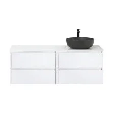 BelBagno Тумба со столешницей KRAFT 120 см, подвесная Bianco Opaco, раковина справа