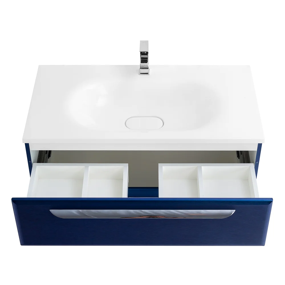 Приобрести cezares тумба подвесная с раковиной eco 90 см sapfiro, синяя eco-900-2c-so-spf-p