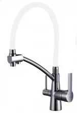 Savol Смеситель для кухни 440мм, гибкий излив, белый\сатин S-L1805L-02