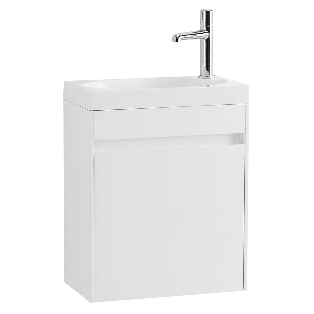 Приобрести belbagno тумба с раковиной pietra mini 46 см, подвесная с дверью 46-l bianco lucido, белая раковина