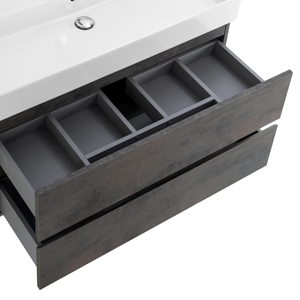 Приобрести cezares тумба подвесная с раковиной molveno 46 100 см ossido, темно коричневая molveno 46-100-2c-so-ossmolveno 46-100-2c-so-oss