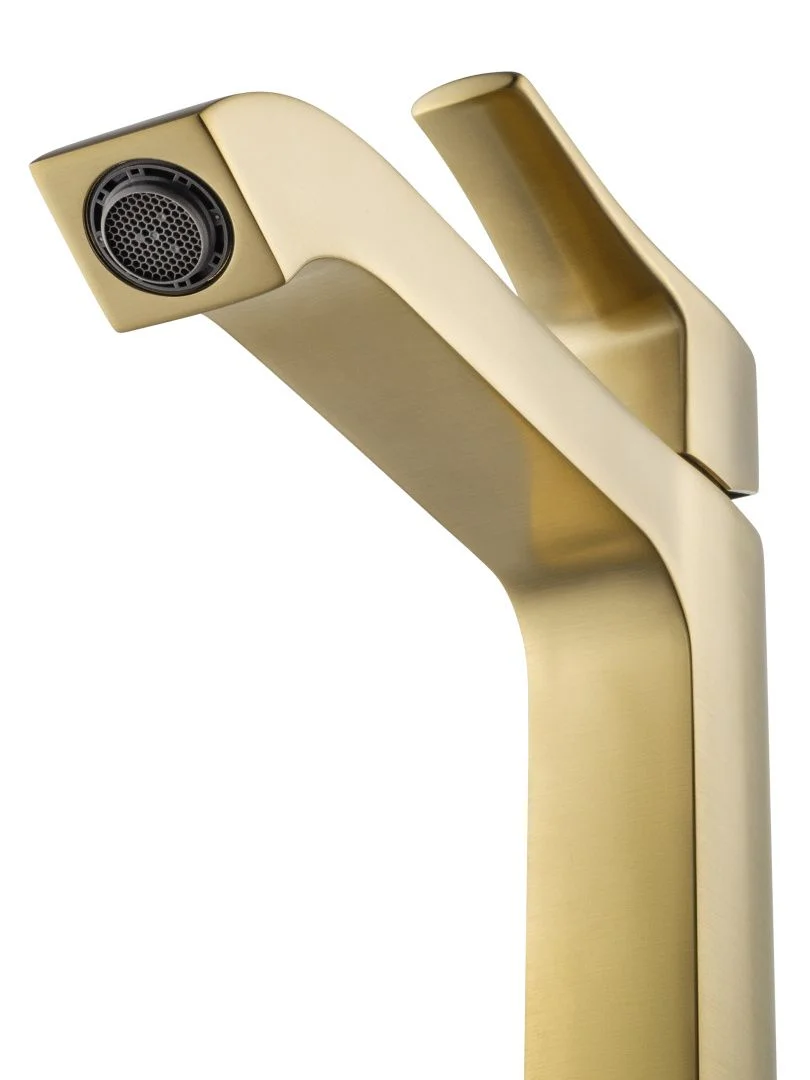 Приобрести смеситель для раковины высокий wonzon & woghand flex, брашированное золото (ww-88019072-bg)