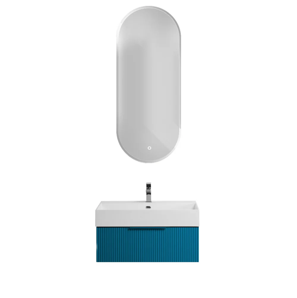 Приобрести cezares тумба подвесная с раковиной premium 70 см plisse blu petrolio, голубая 55418