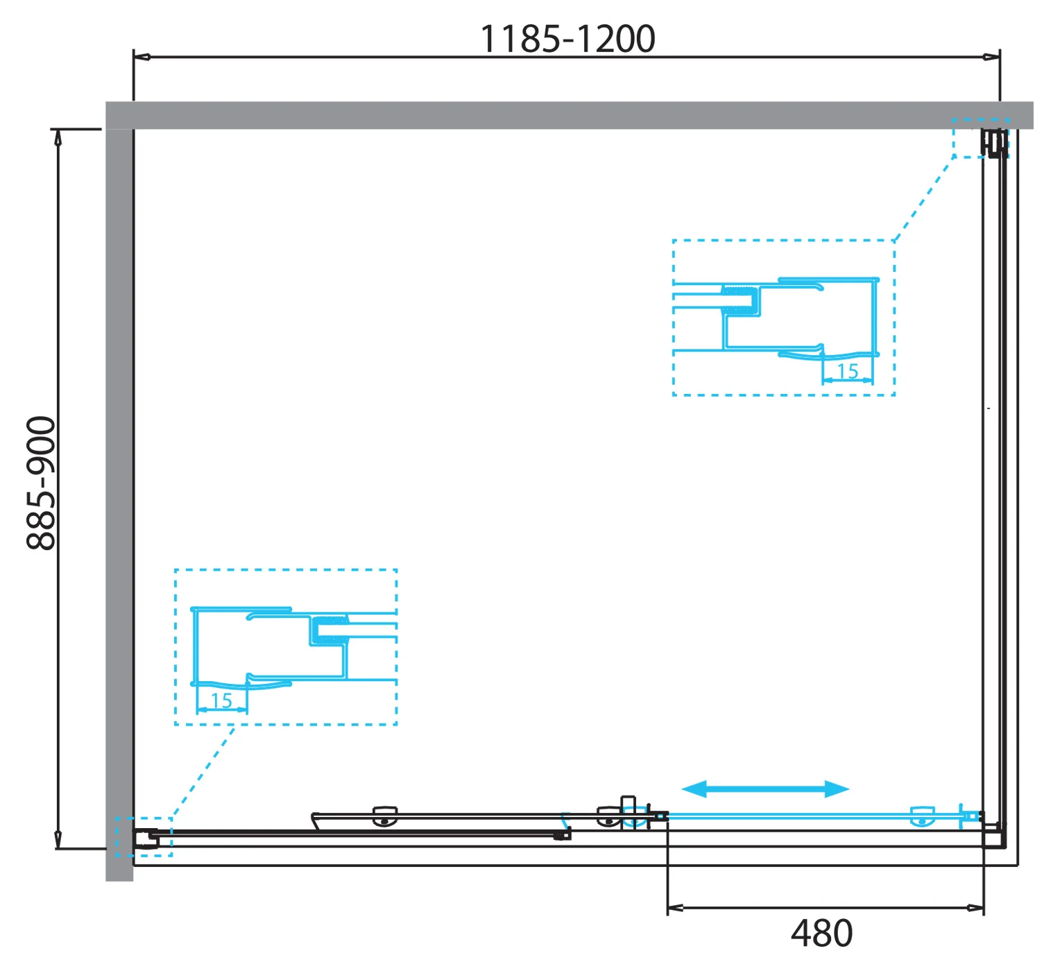Приобрести belbagno душевое ограждение 90х120 см due-ah-1-120/90-c-cr