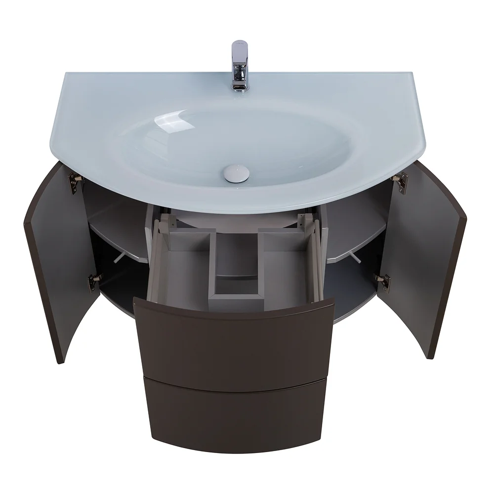 Приобрести cezares тумба подвесная с раковиной eden 91 см grigio talpa opaco, стекло, светло серая 55069