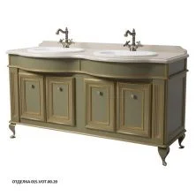 Caprigo Тумба с раковиной FRESCO 160 см, зеленая, эмаль