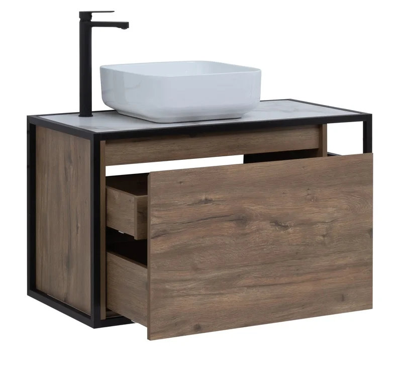 Приобрести aquanet тумба со столешницей nova lite loft 90 см, l дуб рустикальный