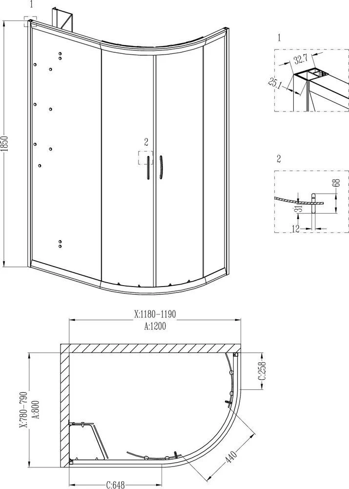 Приобрести grossman душевое ограждение classic 120х80 см, асимметричное, хром\ прозрачное gr-9120l l