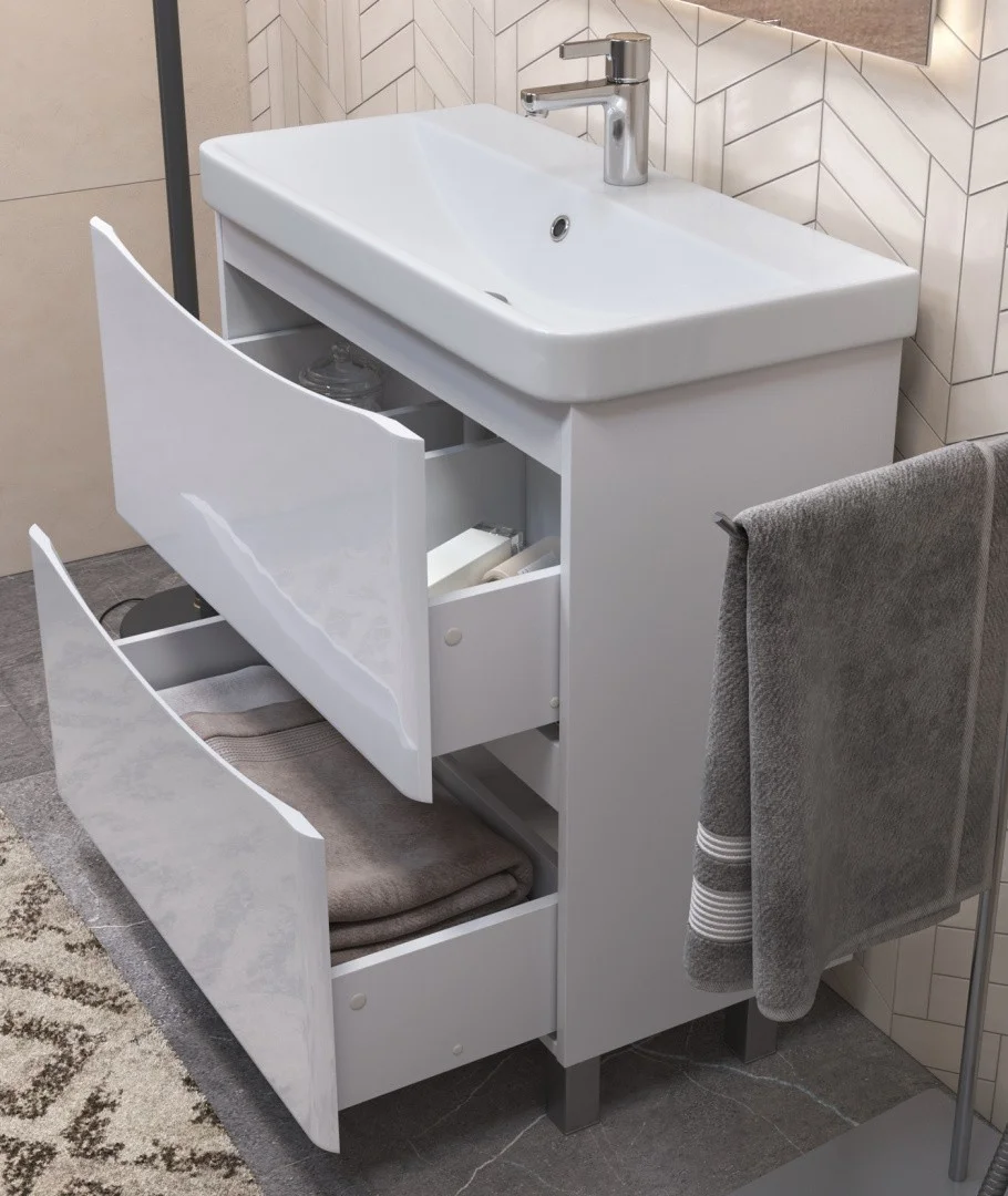 Приобрести vigo тумба с раковиной glem 80см, 2 ящика, напольная, белая tn.gle.9595.80.2y