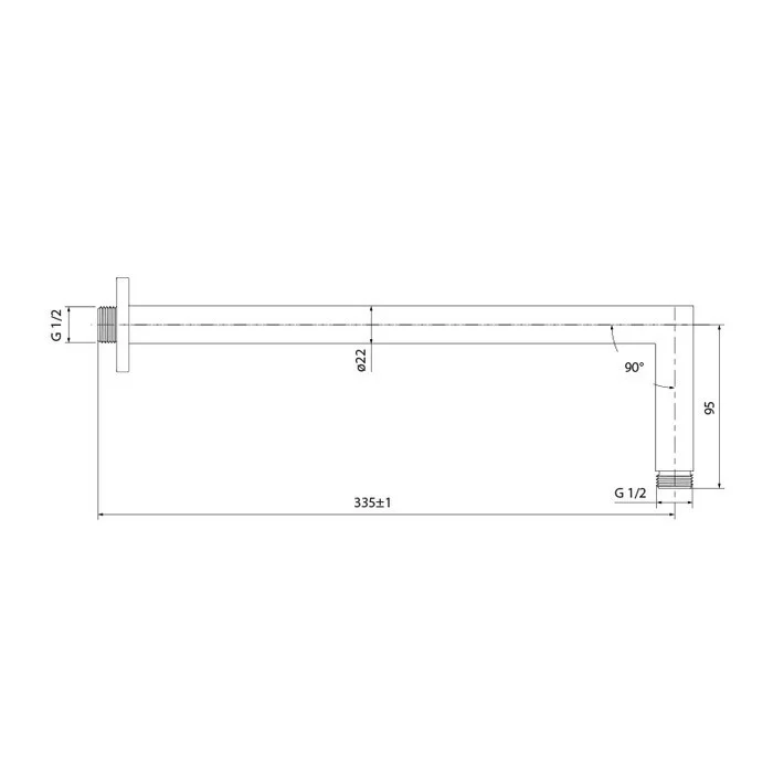 Приобрести iddis кронштейн верхнего душа, 355мм, хром 001sb33i61