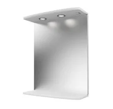 Mirsant Зеркало Фарида 12 50 см, с полкой, белое УТ000004917