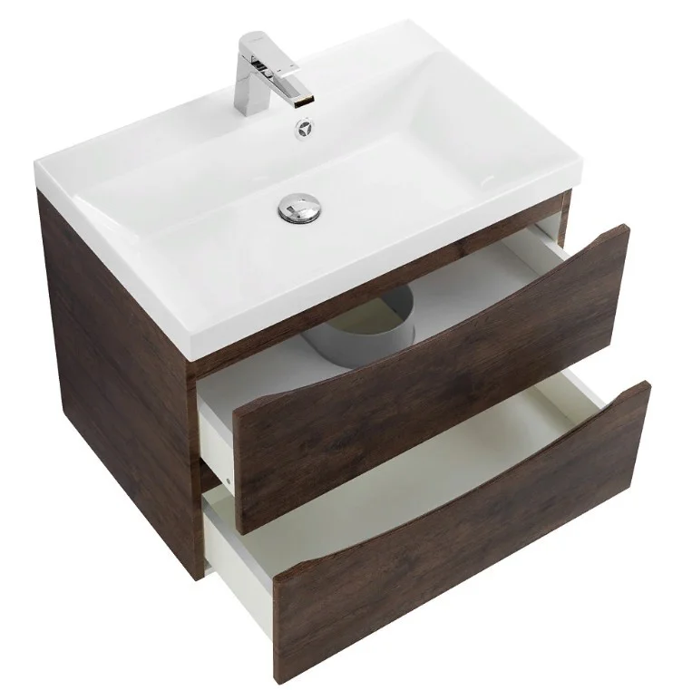 Приобрести тумба подвесная с раковиной belbagno marino-700-2c-so-rw-p 70 см, rovere moro