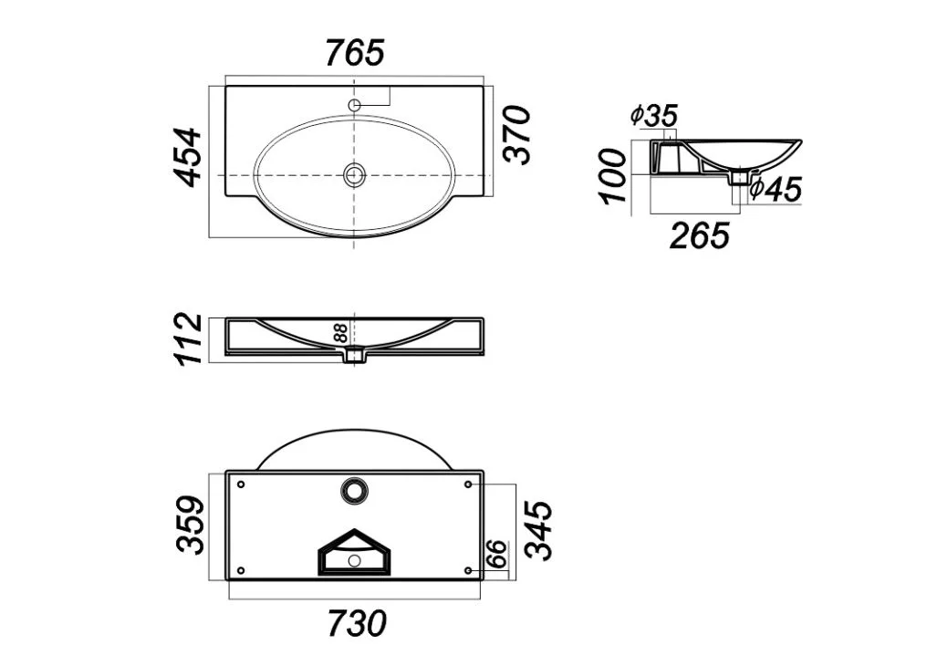 Приобрести раковина sanita luxe infinity 76 см
