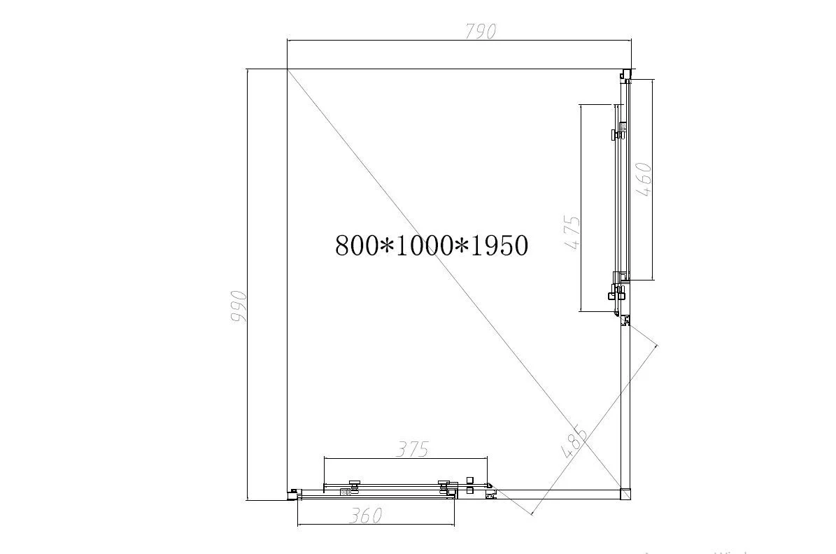 Приобрести vincea душевое ограждение slim-n 80х100 см, прозрачное, черное vss-4sn8010clb