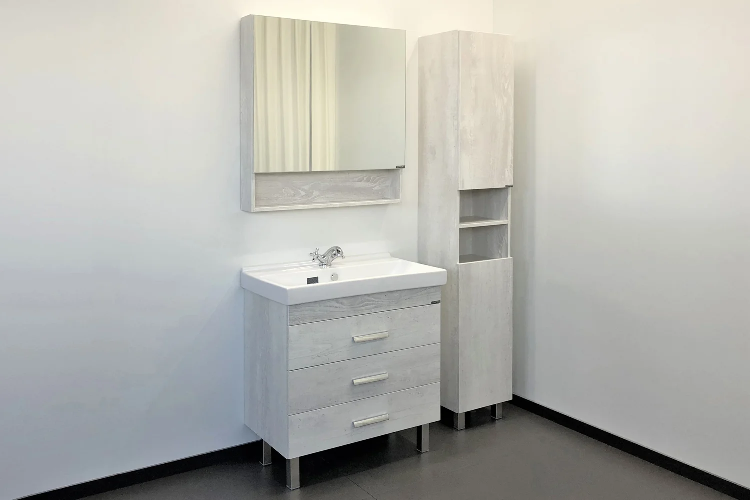 Приобрести сomforty тумба с раковиной "никосия-80н" дуб белый