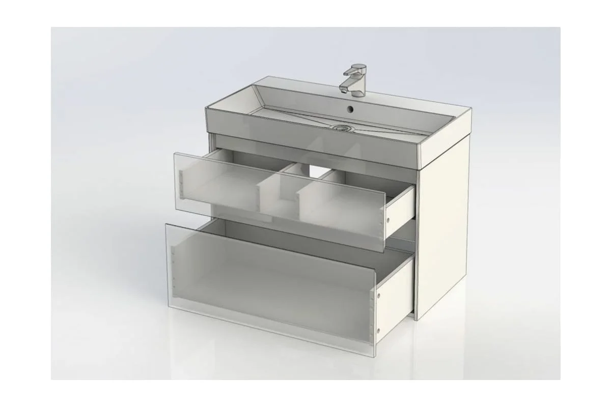 Приобрести aquanet тумба с раковиной бруклин 85 см, белая