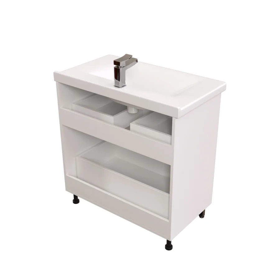 Приобрести mirsant тумба напольная сити 80 см с раковиной миранда-80, белая ут000080938